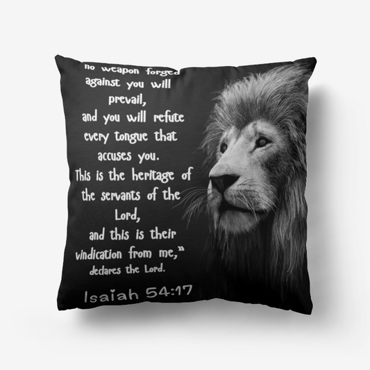 Isaiah 54:17 Home Goods Premium Hypoallergenic Throw Pillow