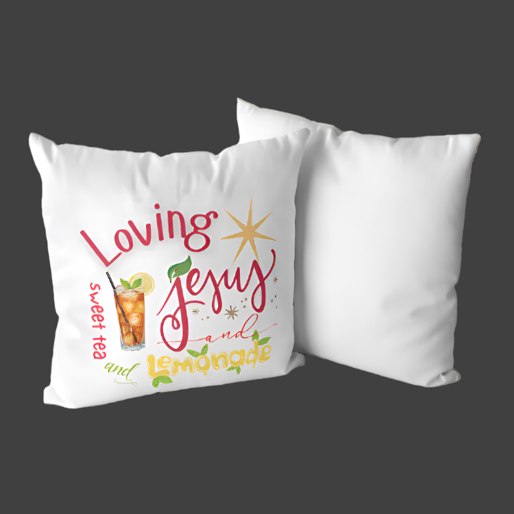 Jesus, Sweet Tea and Lemonade Home Goods Premium Hypoallergenic Throw Pillow