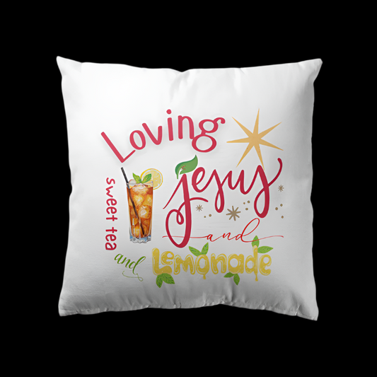 Jesus, Sweet Tea and Lemonade Home Goods Premium Hypoallergenic Throw Pillow