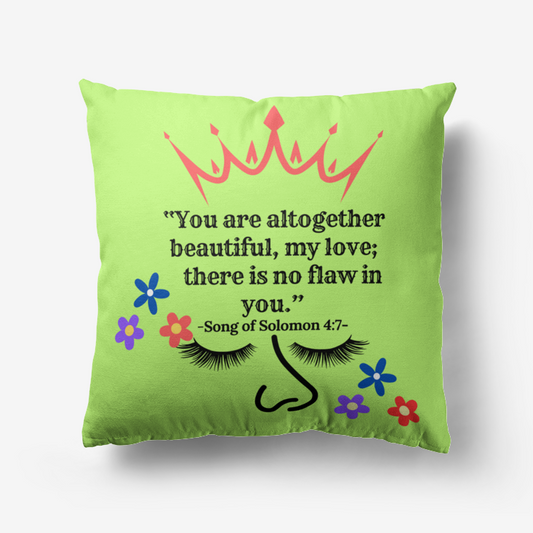 Song of Solomon 4:7 Home Goods Premium Hypoallergenic Throw Pillow